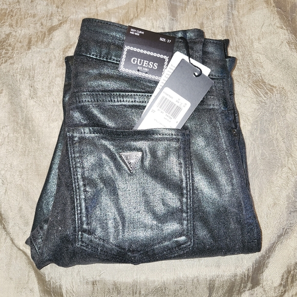 NWT Guess Sexy Curve Metallic Jeans - Picture 3 of 10